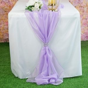 18" W x 180" L Chiffon Table Runner, Lilac
